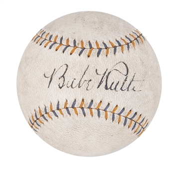 Tremendous Babe Ruth Single Signed Home Run Special Baseball (JSA & Beckett NM 7)
